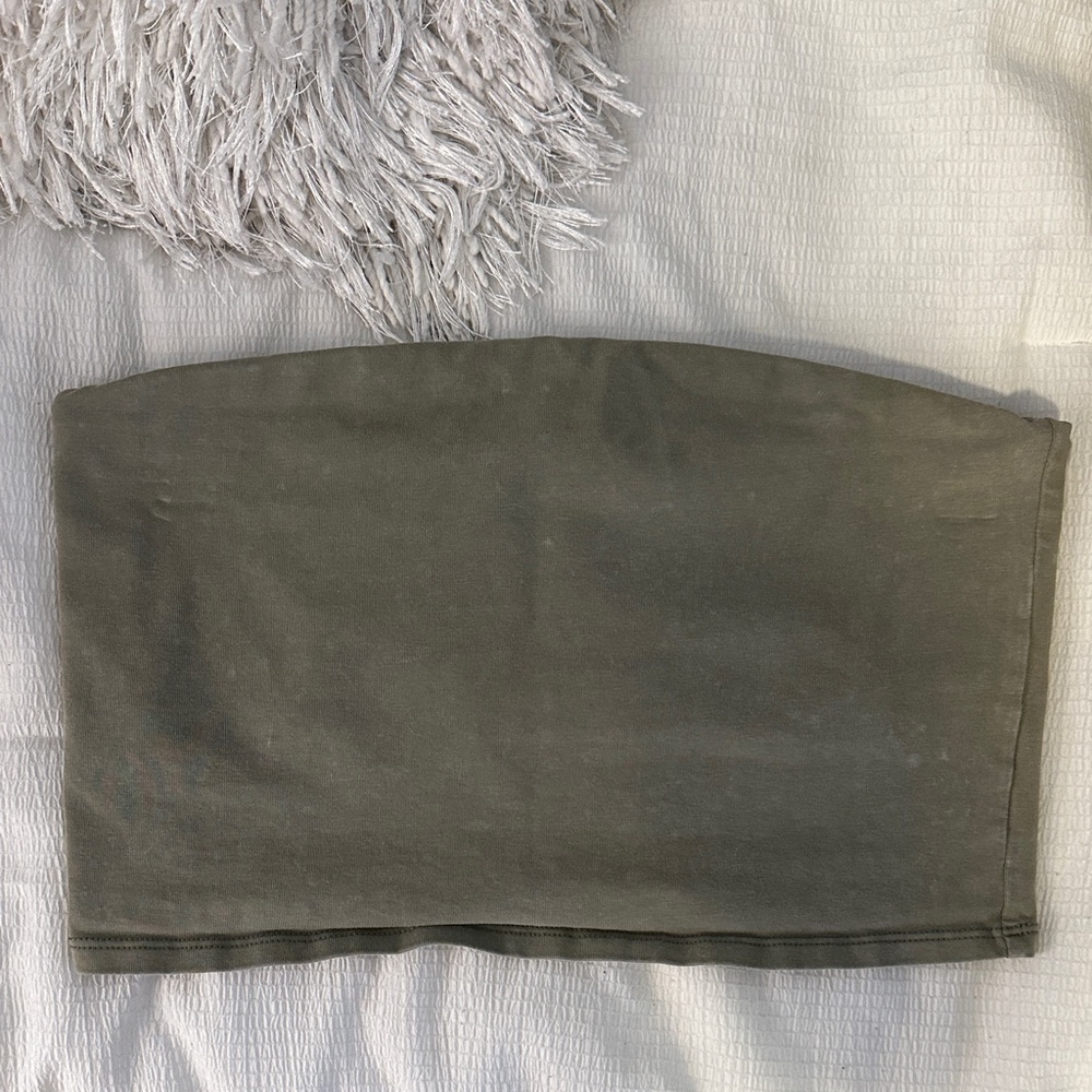 AERIE olive green cropped tube top